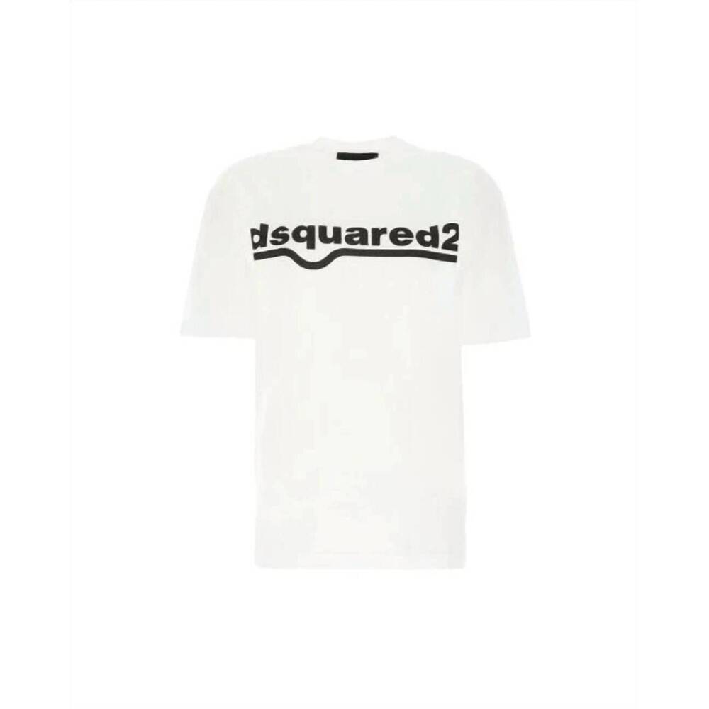NEW DSQUARED2 women's classic logo cotton t-shirt in white